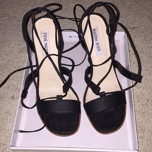 Steve Madden Snake print lace up heels